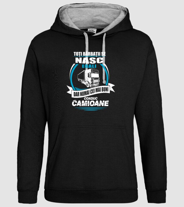 Toți bărbații se nasc egali camioane model negru pe tricou