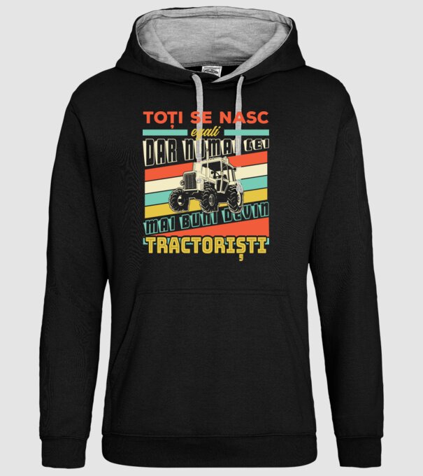 Toți se nasc egali, dar numai cei mai buni devin tractoriști model negru pe tricou