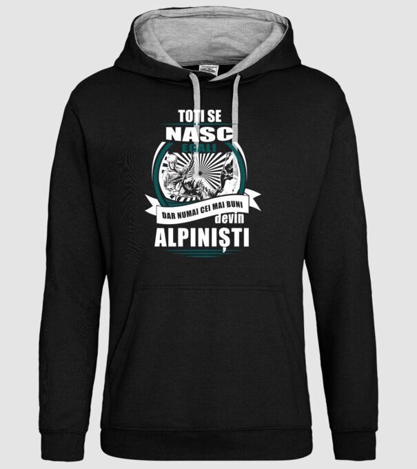 toți se nasc egali, dar numai cei mai buni devin alpiniști model negru pe tricou