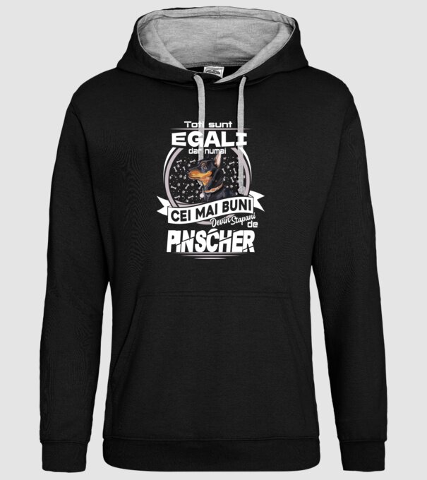 Toți sunt egali, dar numai cei mai buni devin stăpâni de pinscher lght model negru pe tricou
