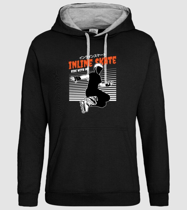 TR inlineskate model negru pe tricou