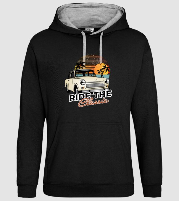 Trabant Ride The Classic model negru pe tricou