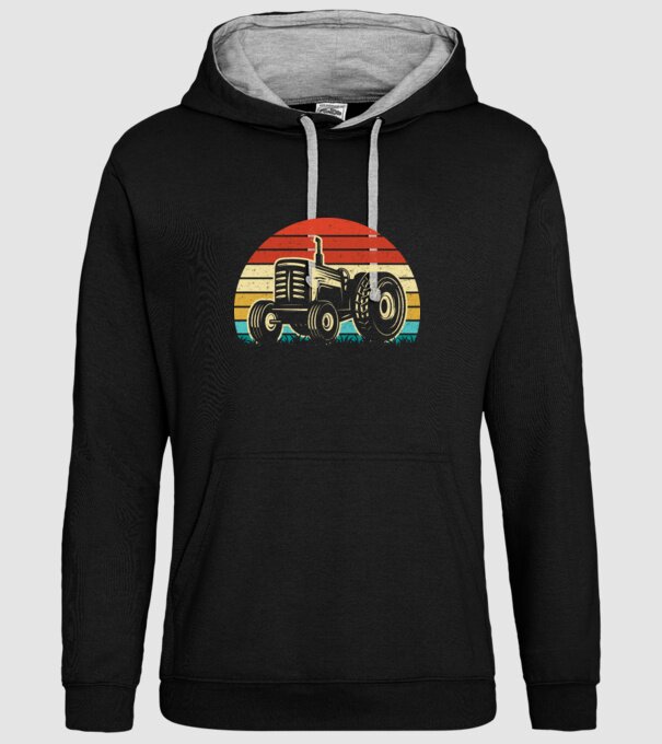 TRACTOR model negru pe tricou
