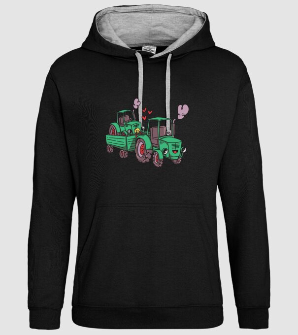 TRACTOR model negru pe tricou
