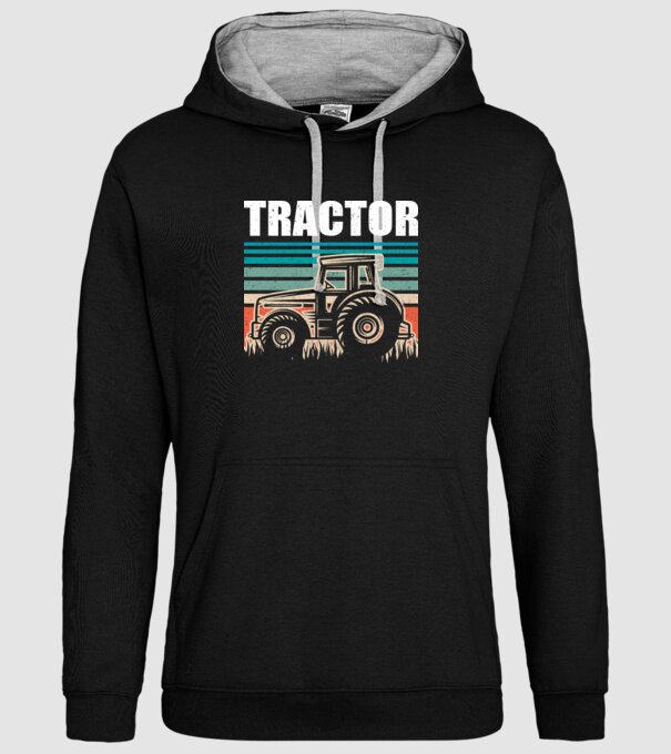 TRACTOR model negru pe tricou