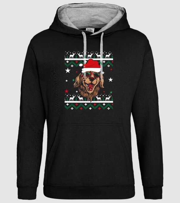 Ugly sweater dog model negru pe tricou
