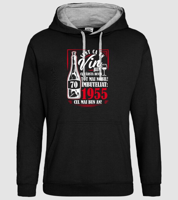 Un Vin Bun 1955 - Negru model negru pe tricou