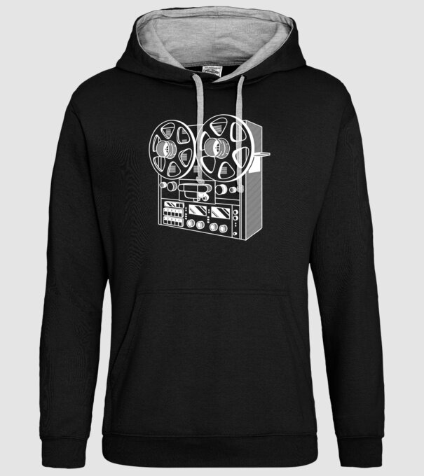 Vintage Reel to Reel Recorder model negru pe tricou