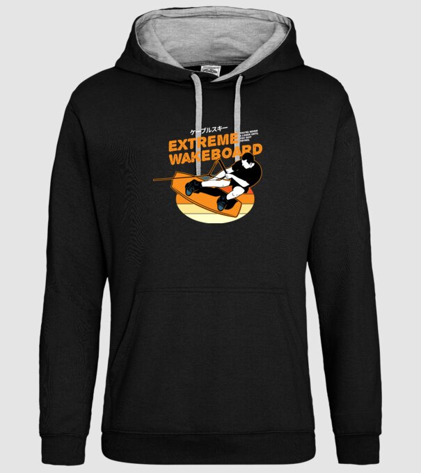 Wakeboard model negru pe tricou