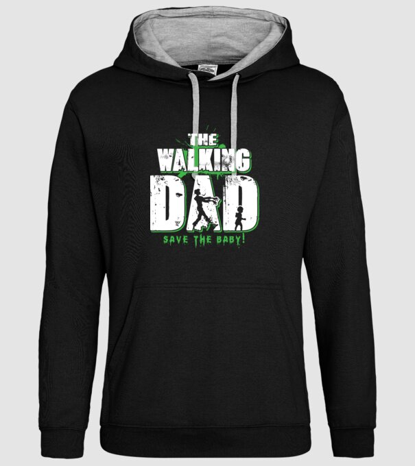 Walking dad green model negru pe tricou