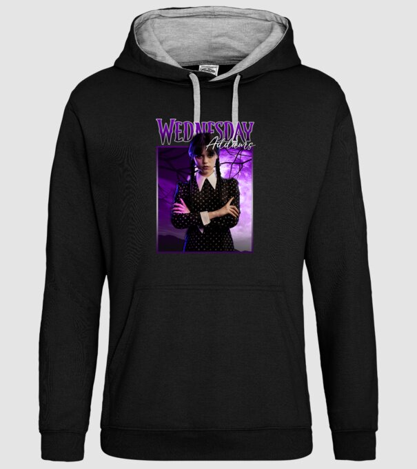 Wednesday Addams model negru pe tricou