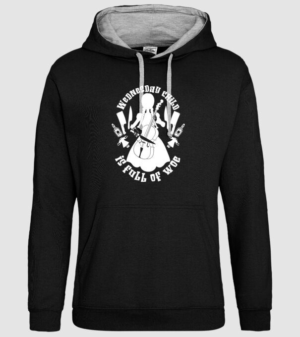 Wednesday child is full of woe model negru pe tricou