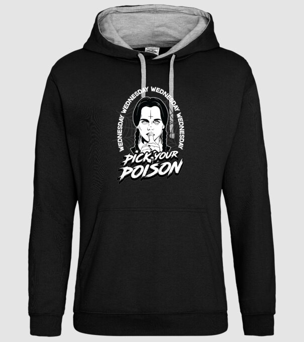WEDNESDAY Pick your poison model negru pe tricou