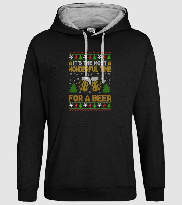 Wonderful time for a beer model negru pe tricou