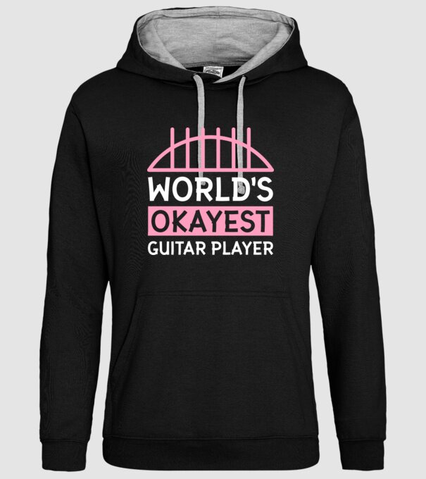 World's okayest guitar player model negru pe tricou