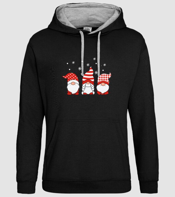 Xmas gnomes model negru pe tricou