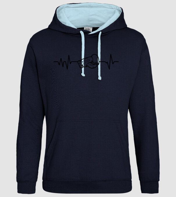 Box EKG model albastru închis pe tricou