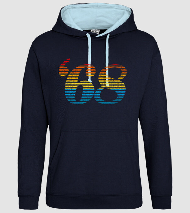 Retro Birthday 1968 model albastru închis pe tricou