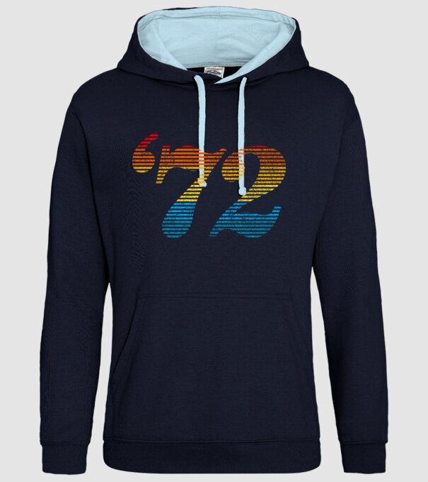 Retro Birthday 1972 model albastru închis pe tricou
