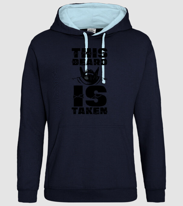 This beard is taken model albastru închis pe tricou
