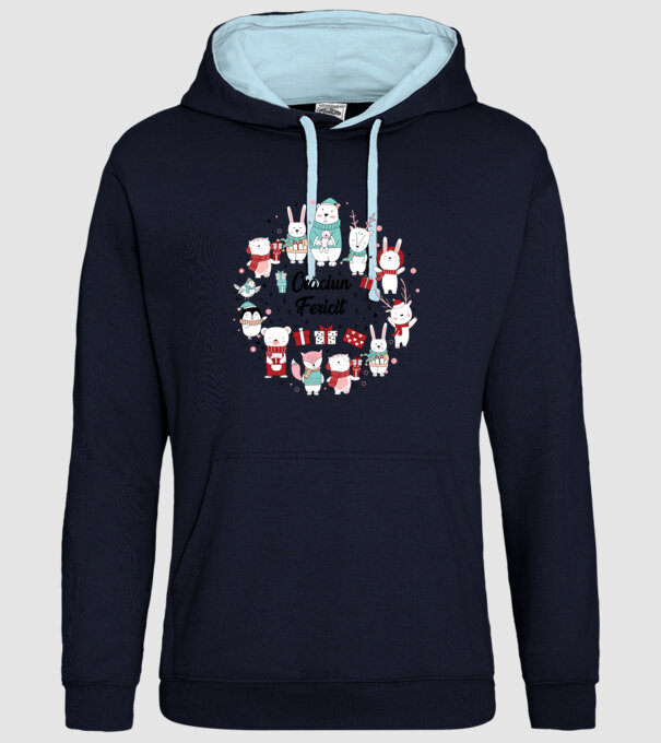 Crăciun Fericit model albastru închis pe tricou