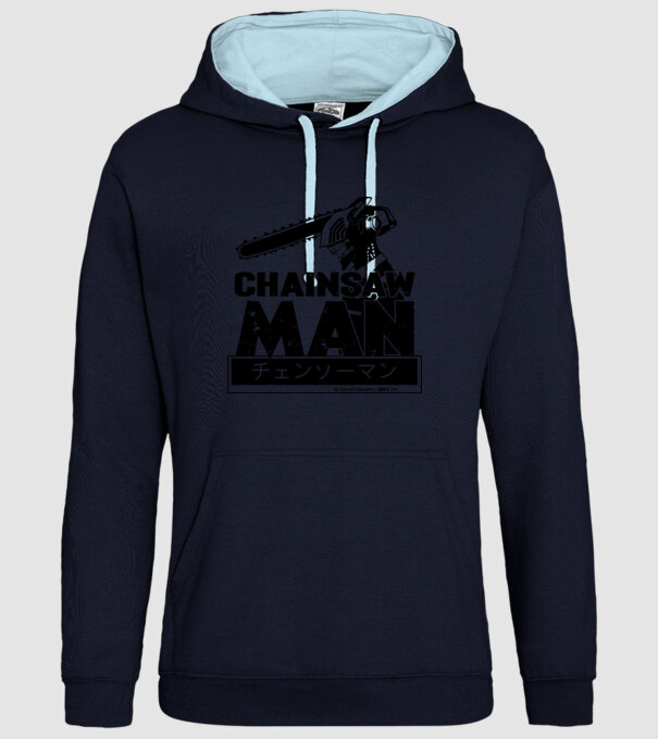 CSM - Chainsaw Man model albastru închis pe tricou