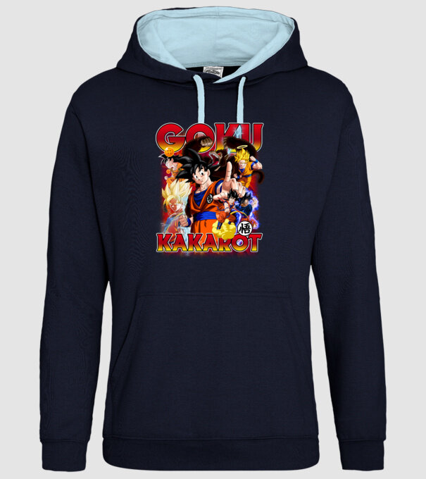 goku dragonball model albastru închis pe tricou