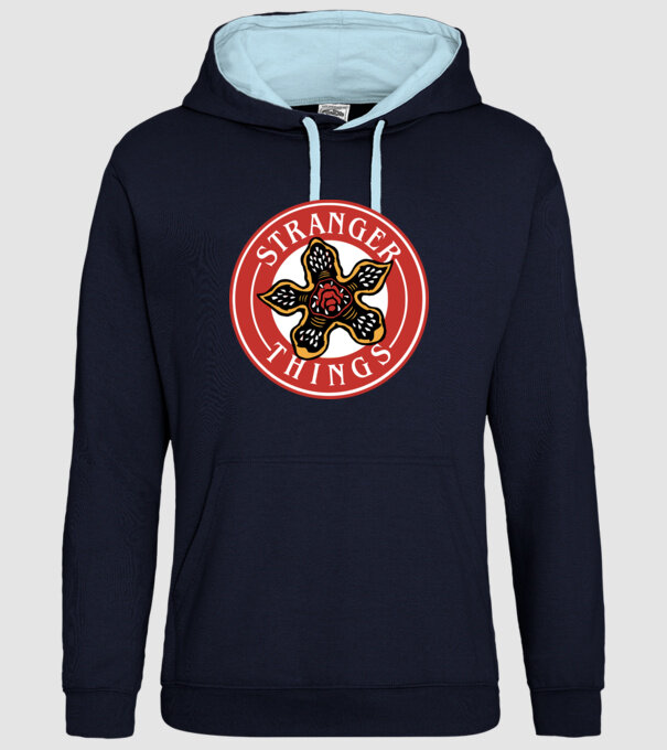 stranger things logo bucks model albastru închis pe tricou