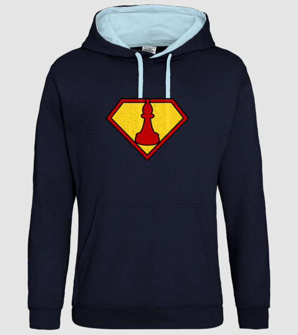SuperChess alergător de șah model albastru închis pe tricou
