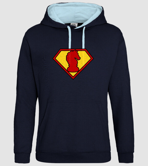 SuperChess cal de șah model albastru închis pe tricou