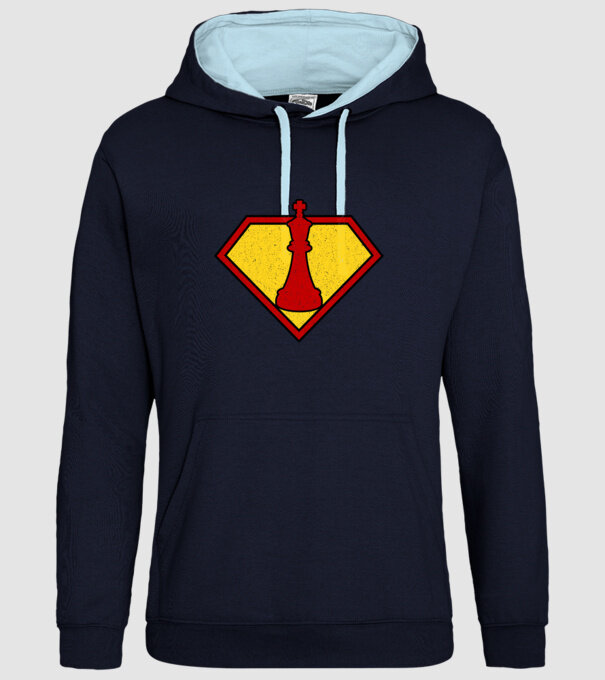 SuperChess rege model albastru închis pe tricou