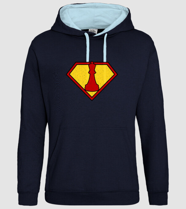 SuperChess regină model albastru închis pe tricou