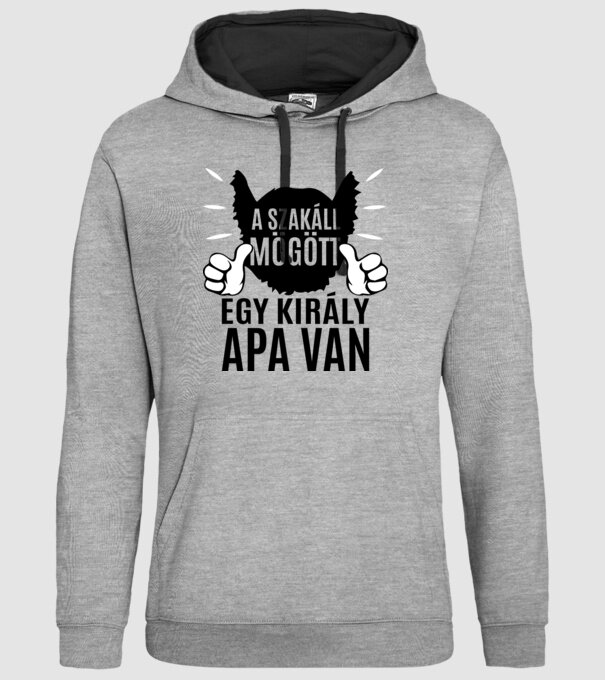 În spatele acestei bărbi se află un tată cool model gri pe tricou