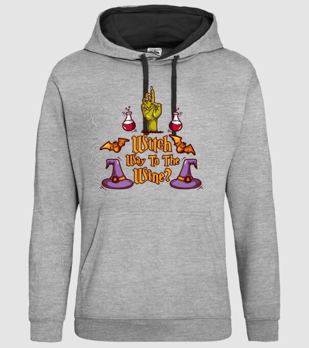 Witch way to the wine model gri pe tricou