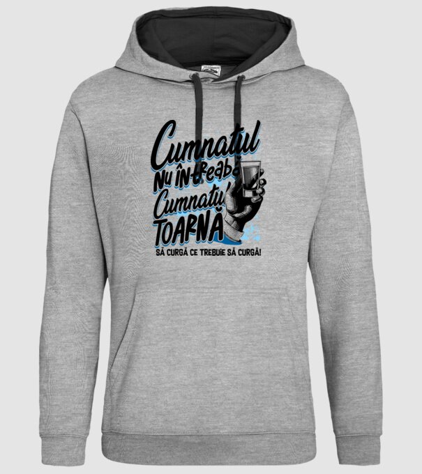 Cumnatul nu întreabă, cumnatul toarnă. Să curgă ce trebuie să curgă! model gri pe tricou