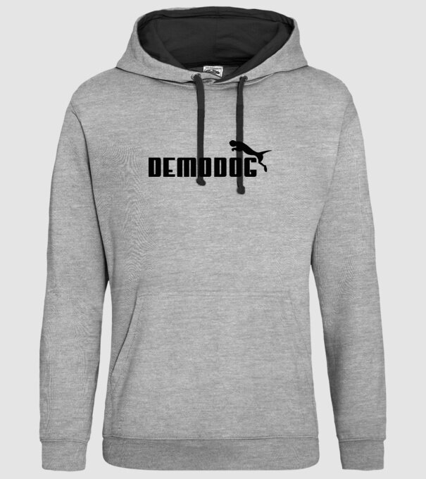 demodog logo black model gri pe tricou