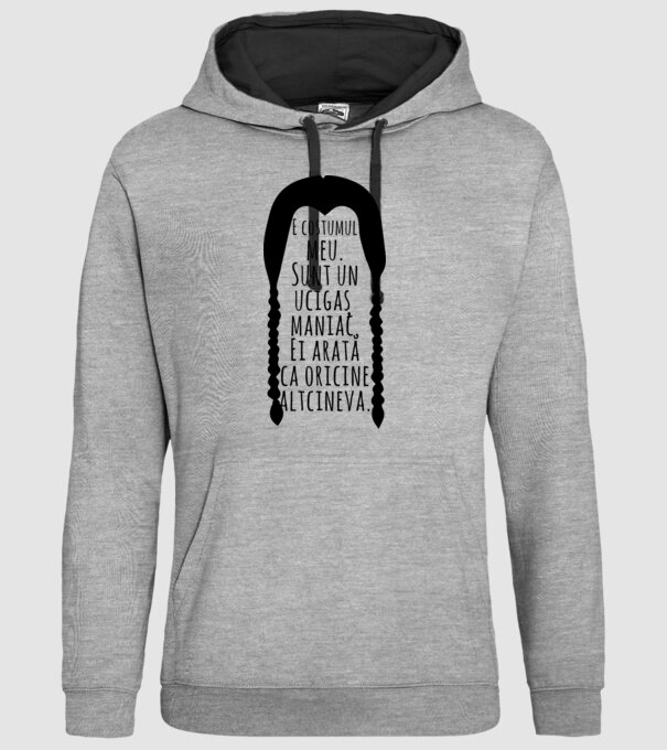 E costumul meu. Sunt un ucigaș maniac. Ei arată ca oricine altcineva. model gri pe tricou