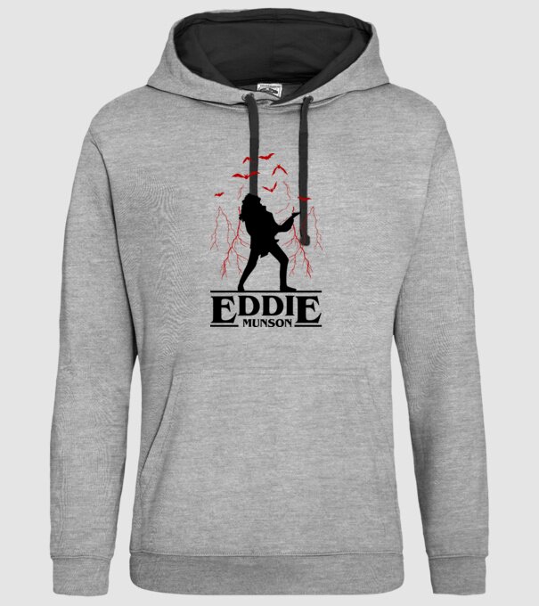 eddie munson stranger things model gri pe tricou