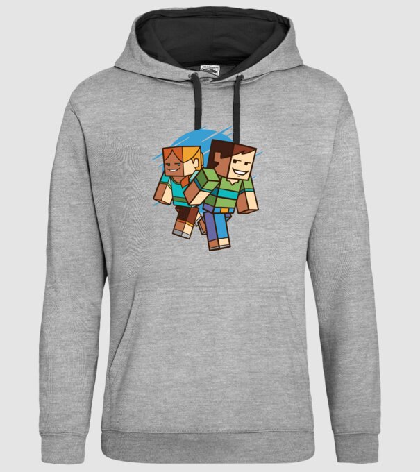 Minecraft model gri pe tricou