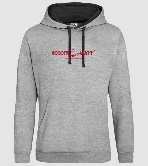 scoops and ahoy stranger things model gri pe tricou