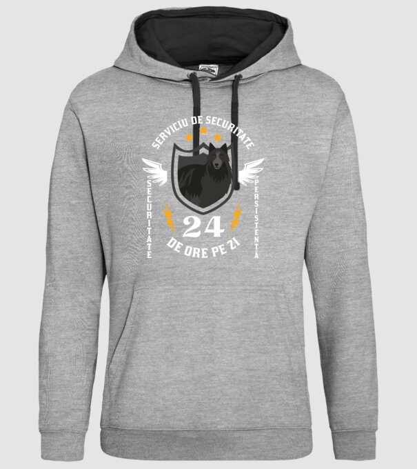 serviciu de securitate - securitate - persistență - 24 de ore pe zi model gri pe tricou