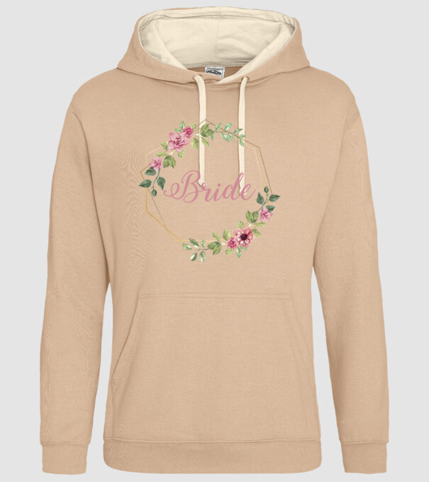 BRIDE pink floral model nisipiu pe tricou