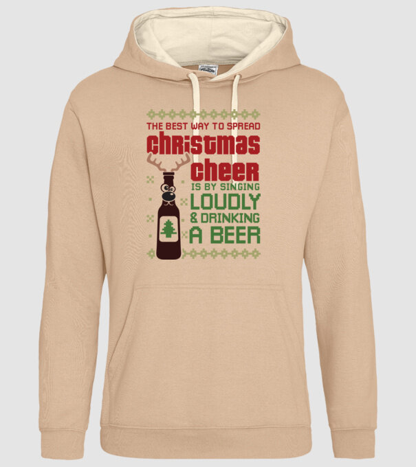 Christmas cheer beer pulovăr urât model nisipiu pe tricou