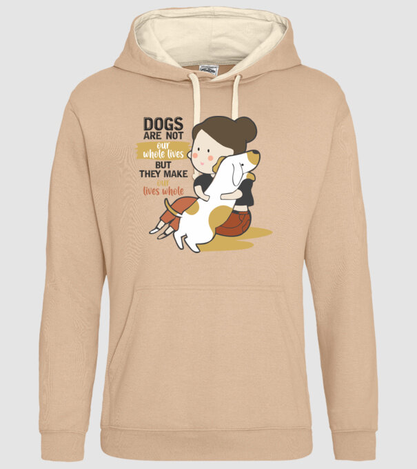 Dogs make our lives whole model nisipiu pe tricou