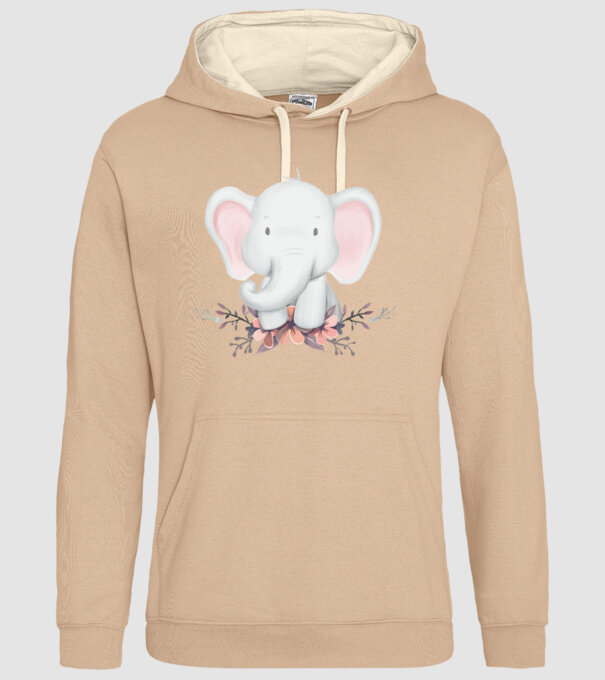 Elefant cu flori model nisipiu pe tricou