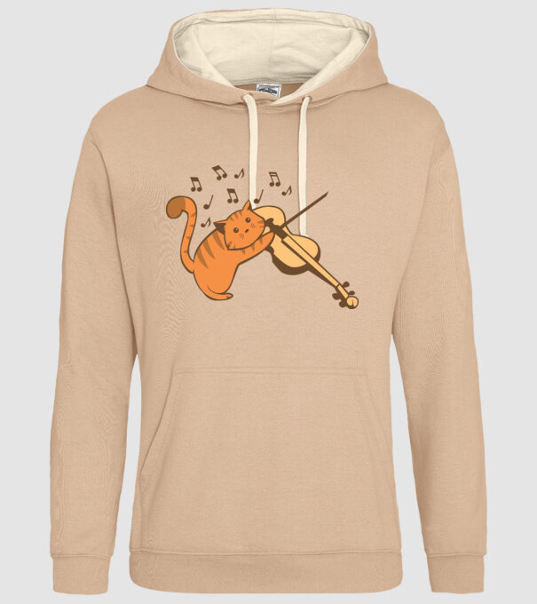 Pisică cântă la vioară model nisipiu pe tricou