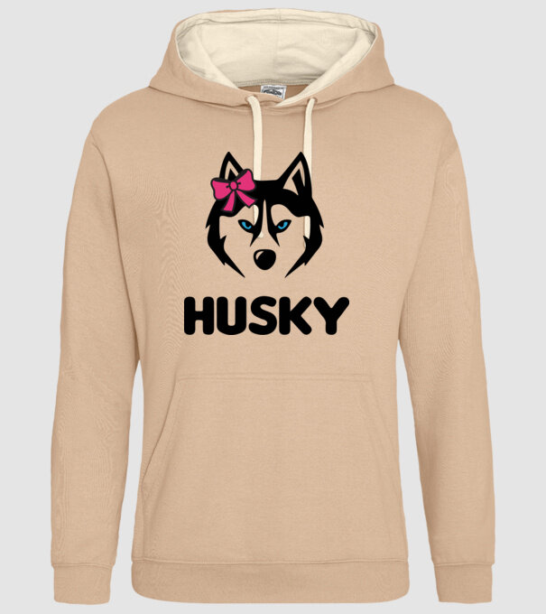 Husky fată model nisipiu pe tricou