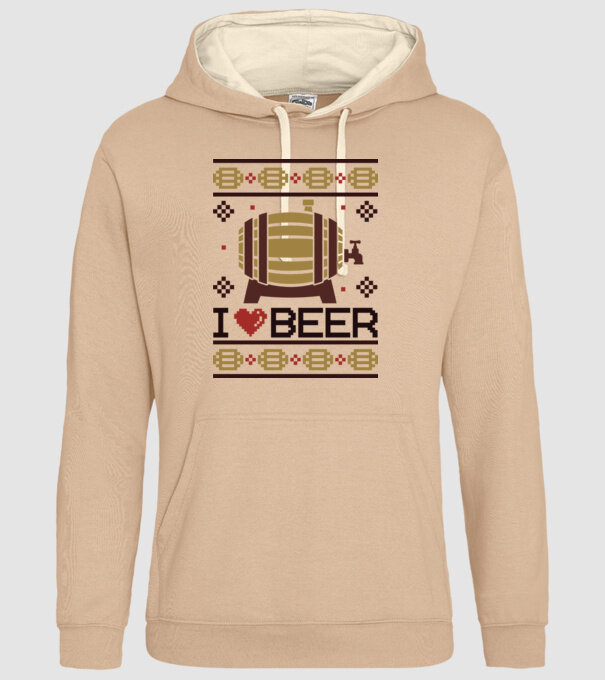 I love beer ugly sweater model nisipiu pe tricou