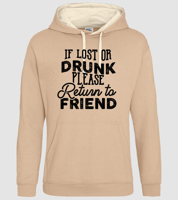 IF LOST OR DRUNK model nisipiu pe tricou