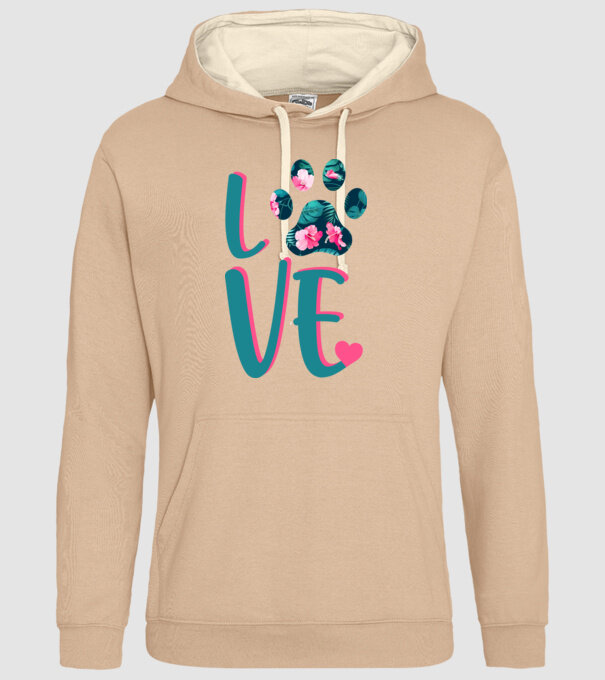 LOVE CÂINI model nisipiu pe tricou